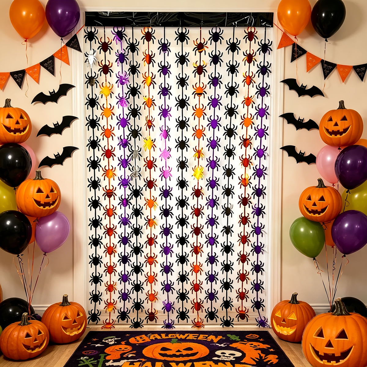 2pcs halloween pumpkin   rain background ribbon 1 2m