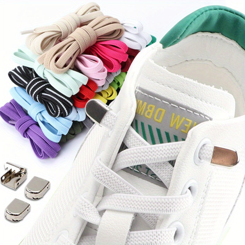 no tie elastic shoe laces sneakers stretchy polyester