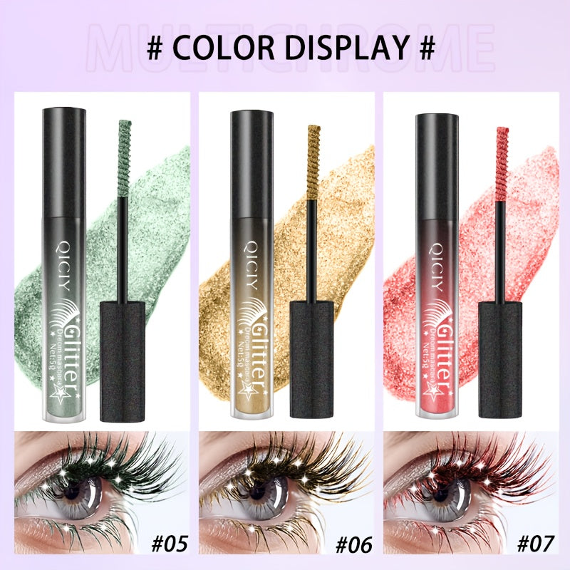 long lasting sparkling mascara metal spiral brush volume
