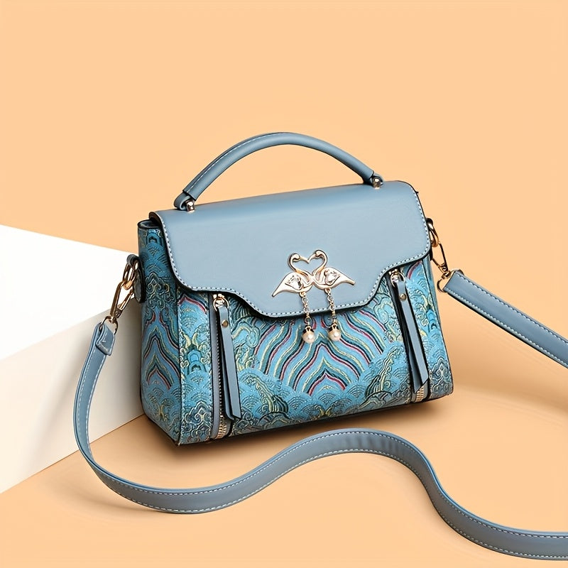 weidola wo retro rhombus geometric handbag adjustable