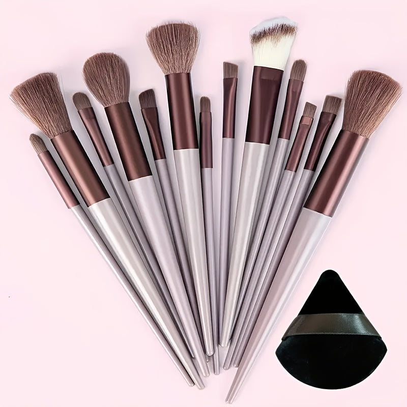 a set 13 makeup brushes including a portable storage bag