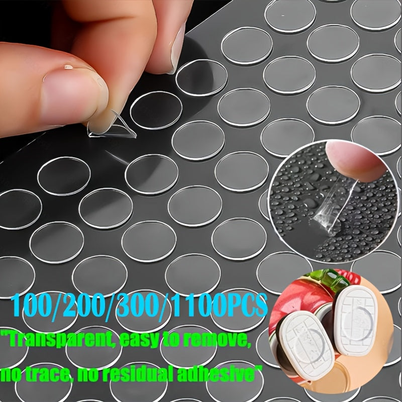 100 200 300 1100pcs round fully transparent double sided