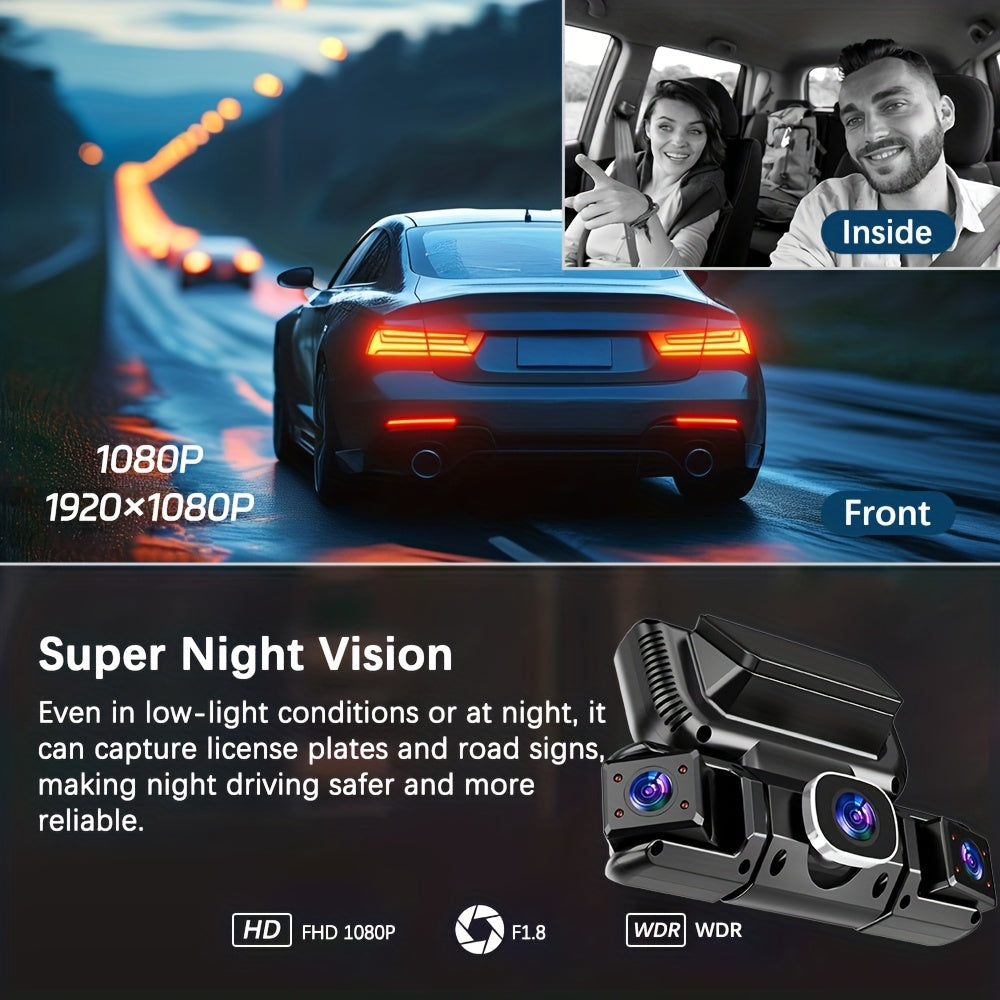 360 dash cam car 4 channel recording   3
