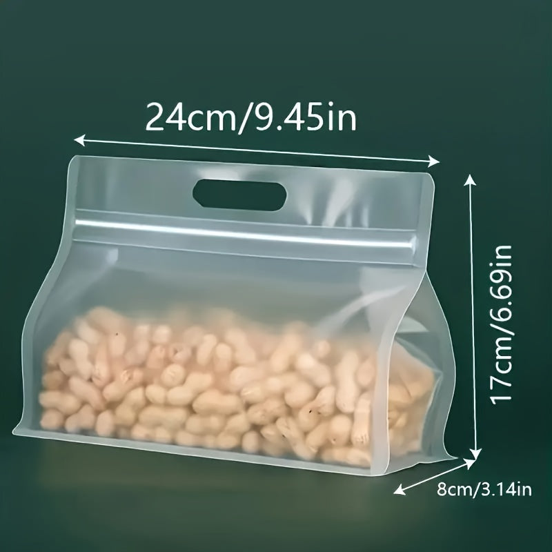 8pcs extra large reusable storage bags handles leakproof