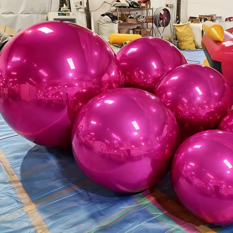 5pcs enormous rose red inflatable mirror 4d film balloon set