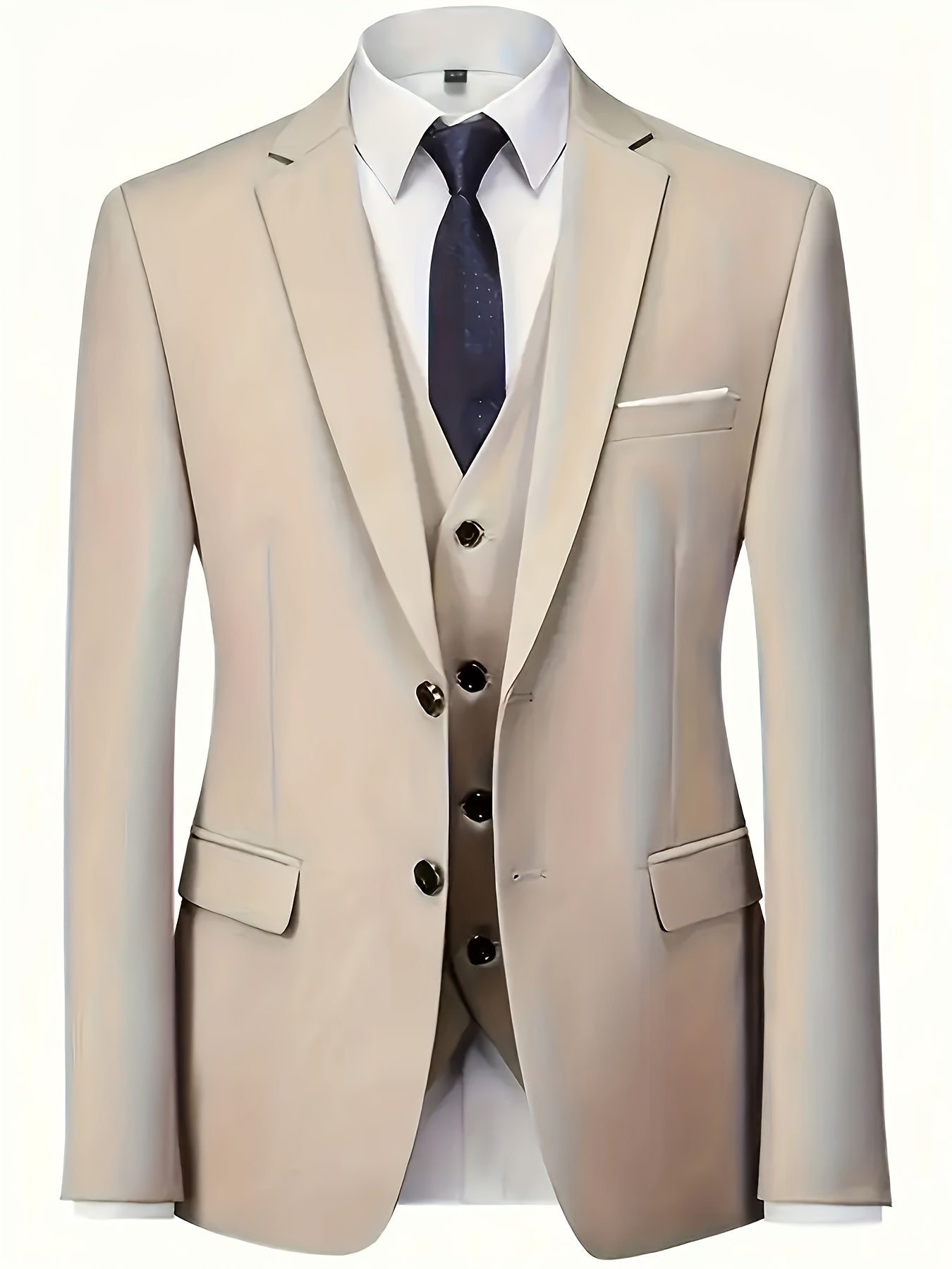 mens 3pcs   jacket vest suit pants stylish high