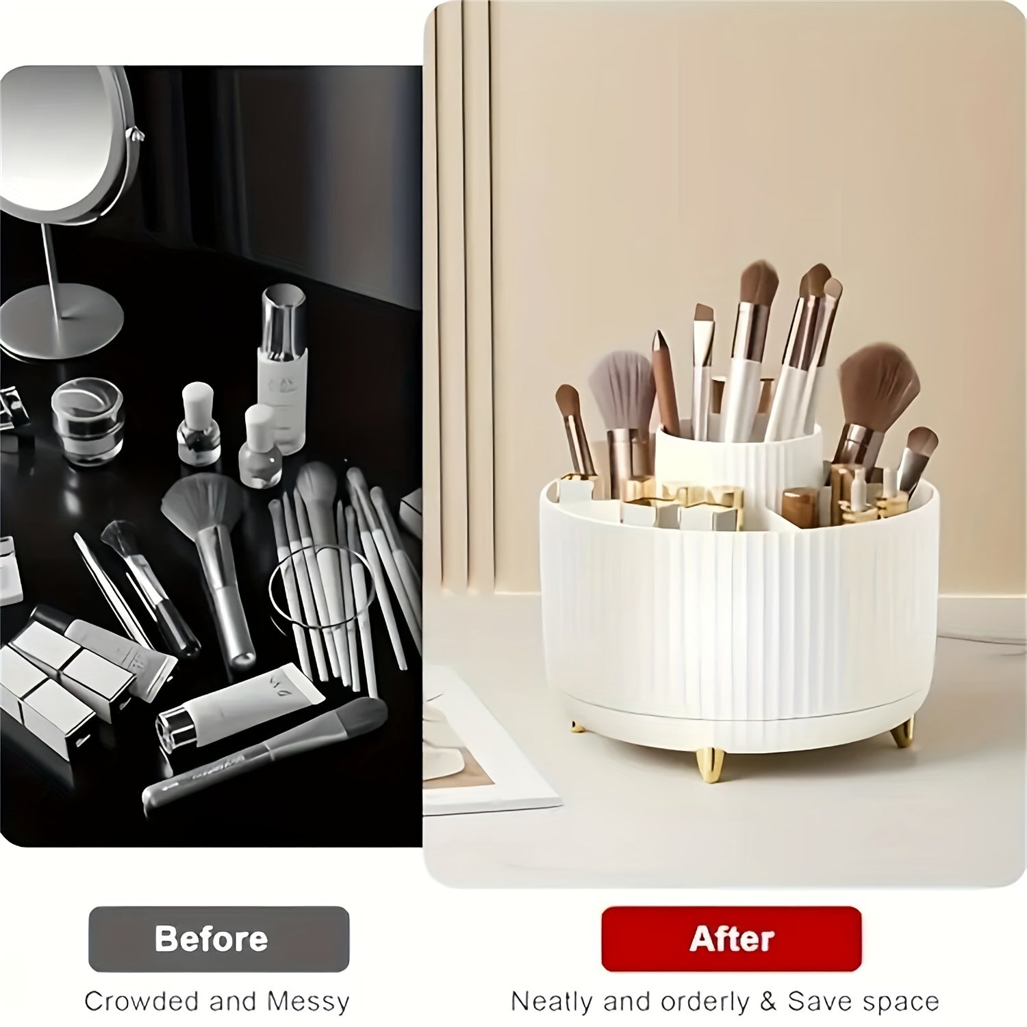 360 rotating makeup organizer 1pc plastic cosmetic storage 5