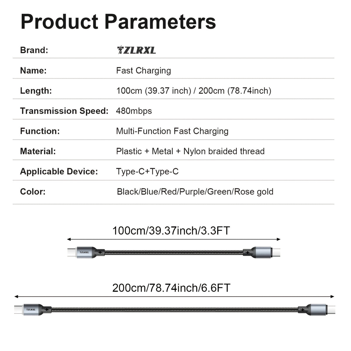 type c 100w nylon braided super fast charging data cable