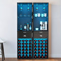 bar cabinet wine cabinet led lights glass racks home coffee