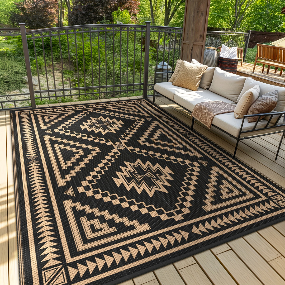 outdoor mat reversible plastic straw camping mat patio deck