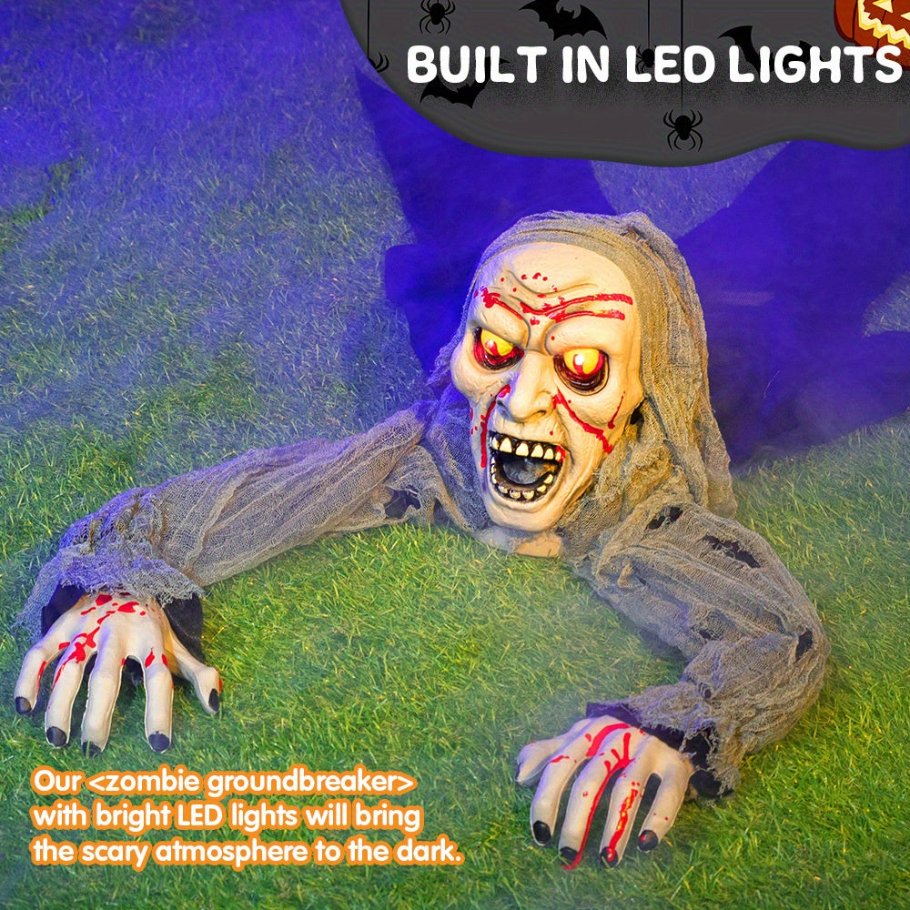 outdoor halloween decoration featuring   zombie