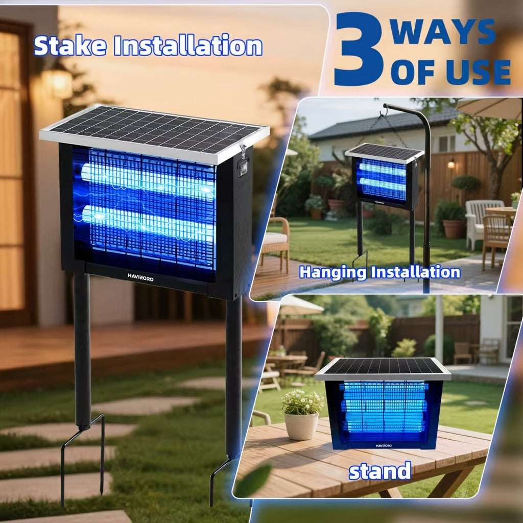 solar powered outdoor insect killer 4500v electric shock
