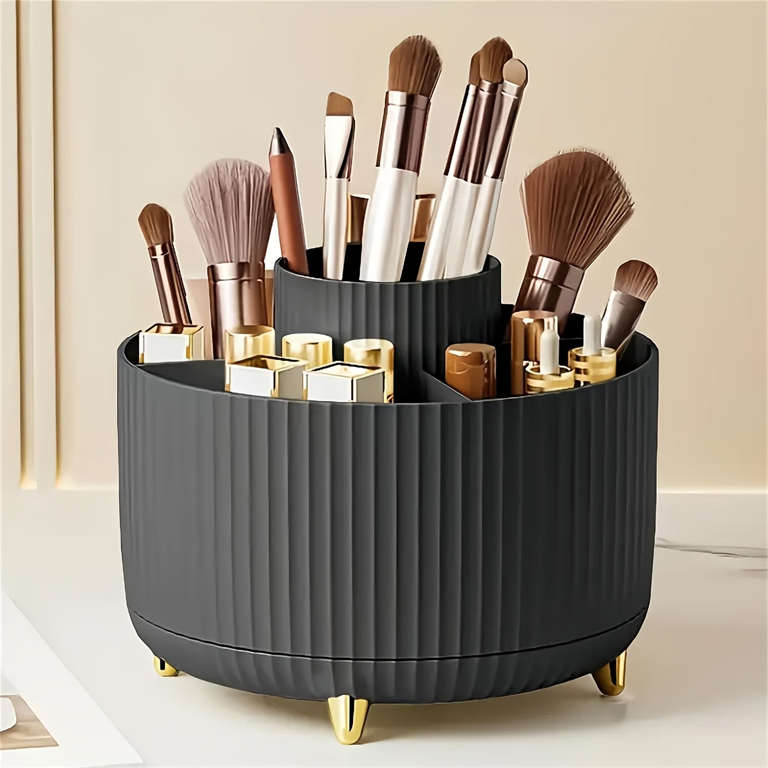360 rotating makeup organizer 1pc plastic cosmetic storage 5