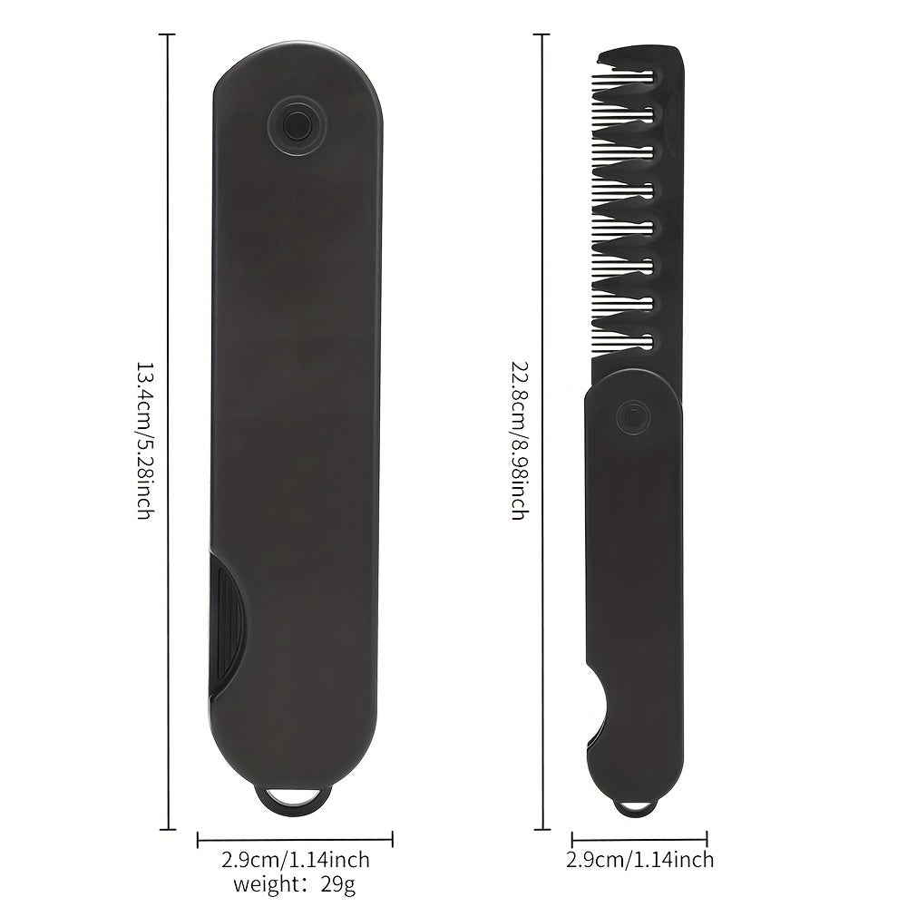 foldable unisex hair comb durable abs plastic handle plastic