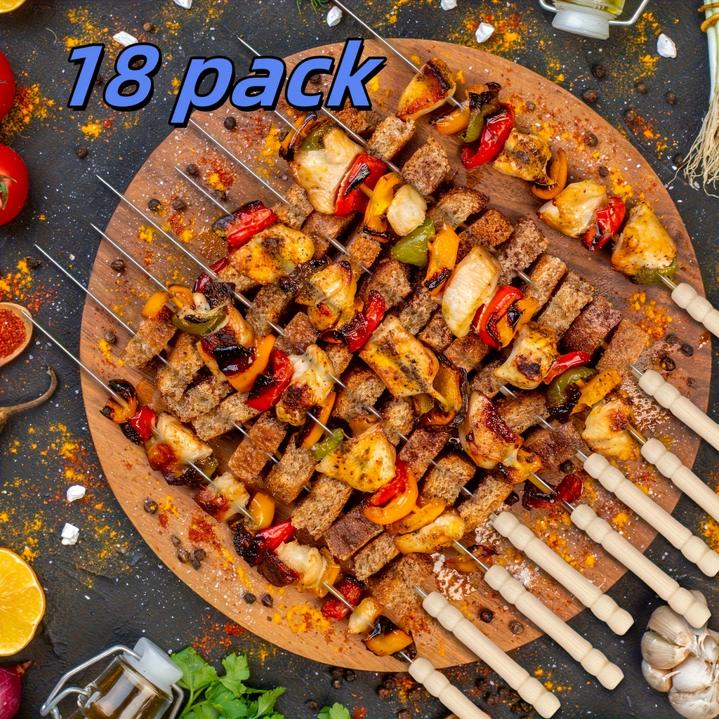 18pcs stainless steel bbq skewers suitable outdoor bbq