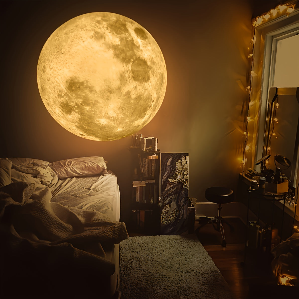 starry sky projection lamp usb powered 360 rotatable moon