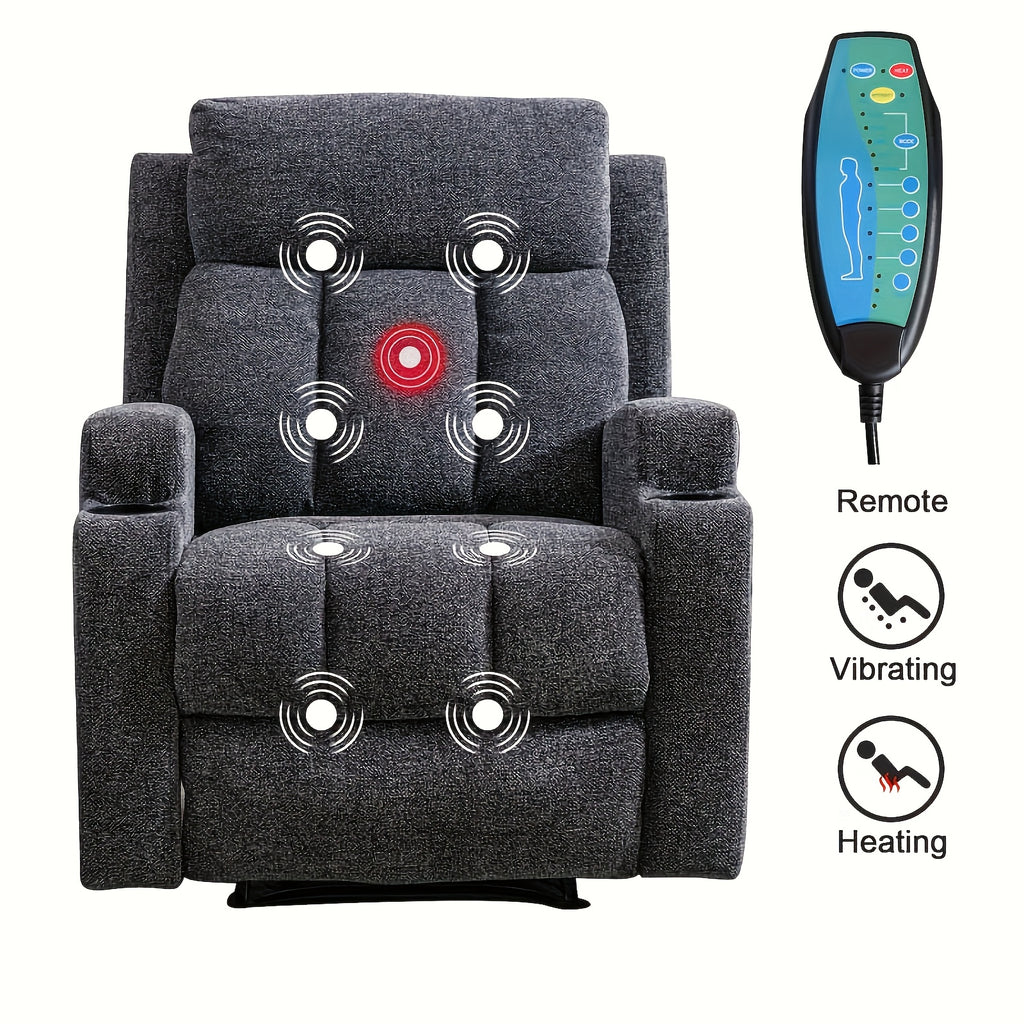 manual recliner chair massage heat ergonomic
