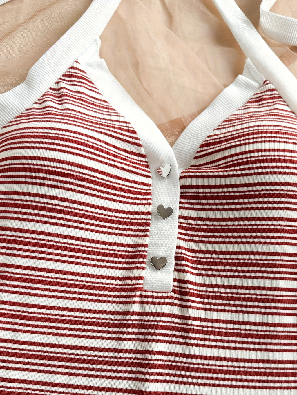 vintage red white striped contrast