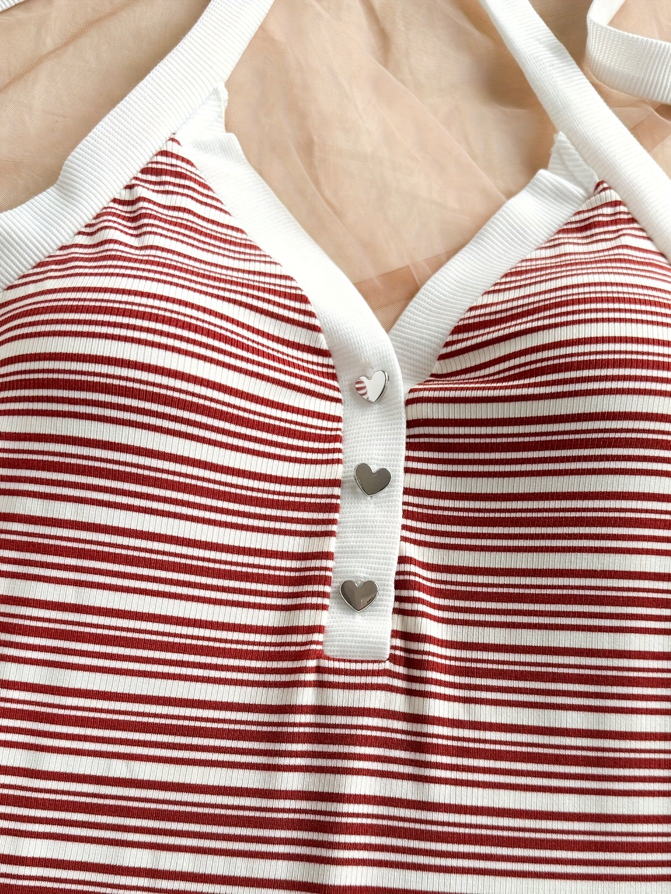 vintage red white striped contrast