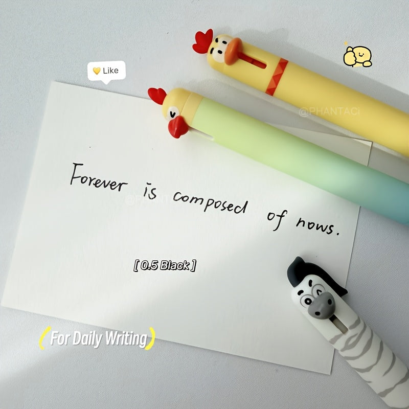set 5   themed gel pens 0 5mm quick drying black ink