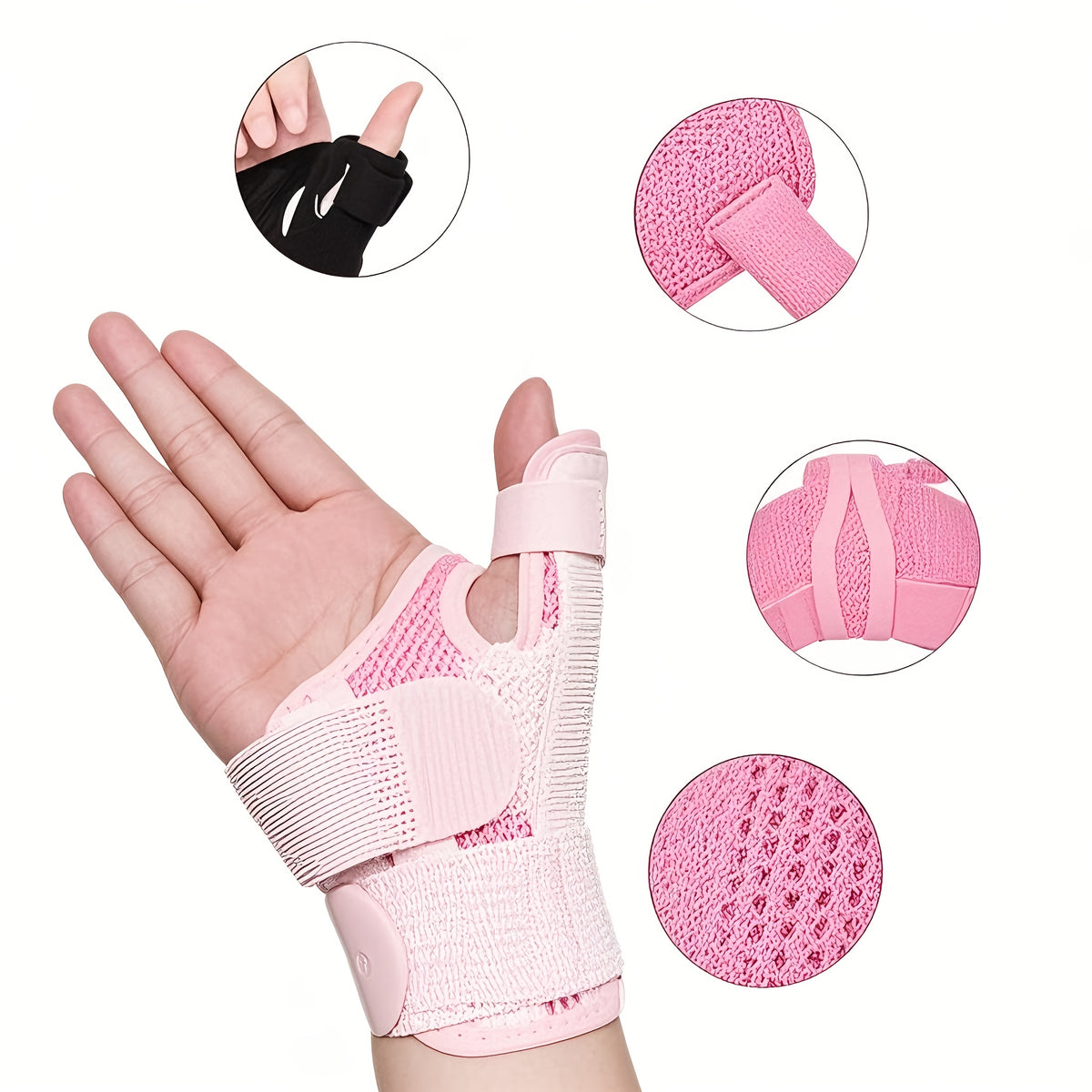 2pcs adjustable thumb wrist support braces breathable fabric