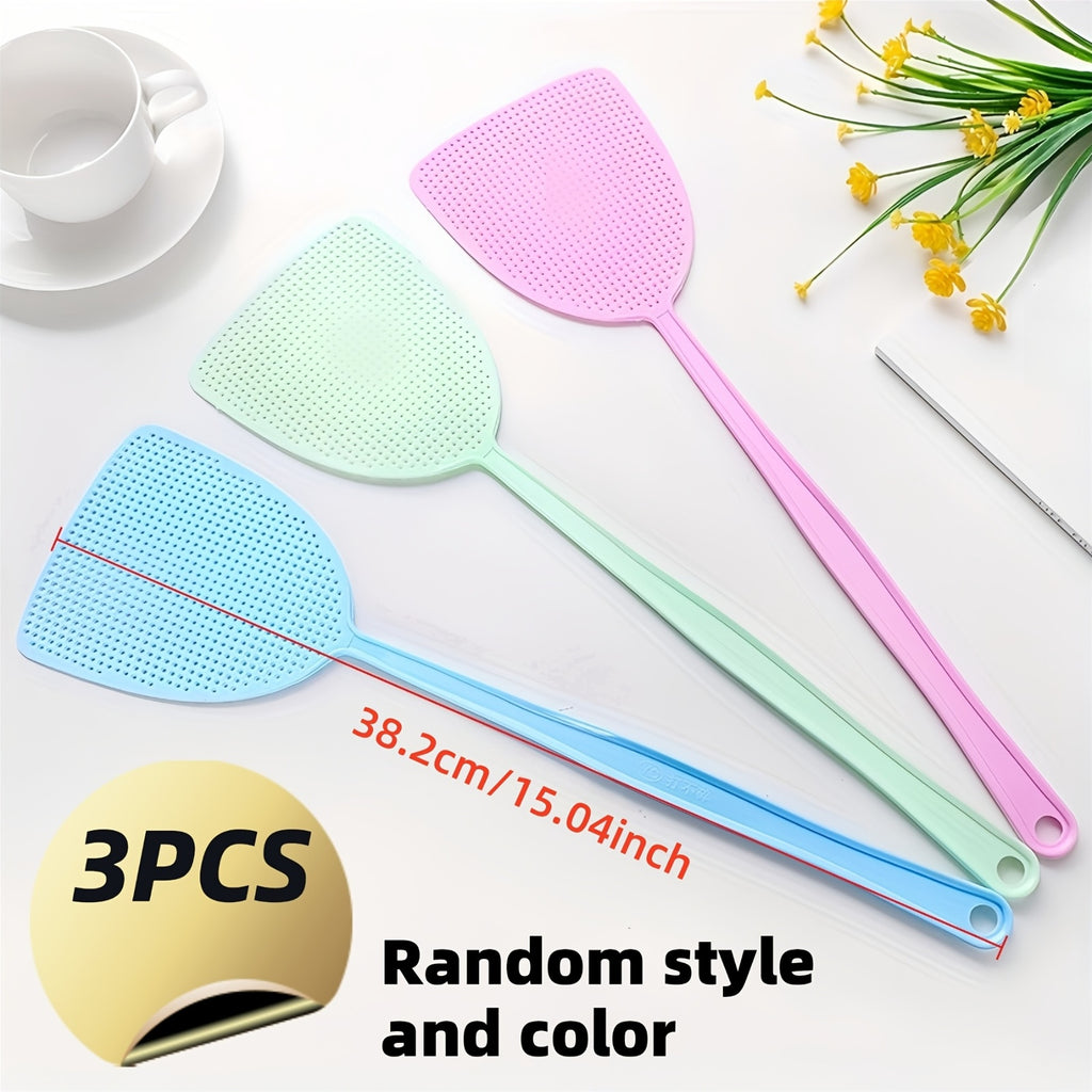 3pcs thickened colored heavy fly swatters random colors