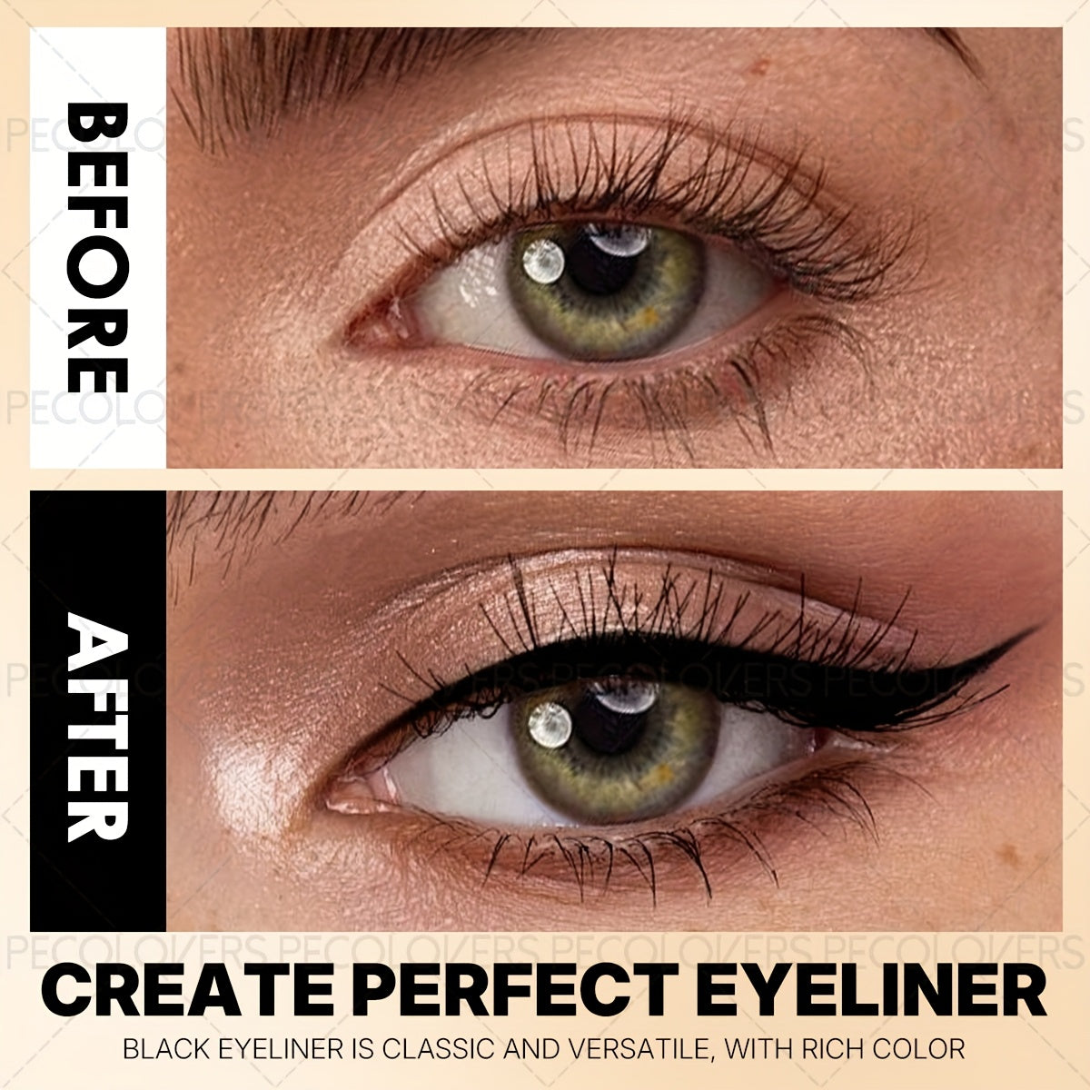 1pc waterproof sweatproof black eyeliner creamy texture long