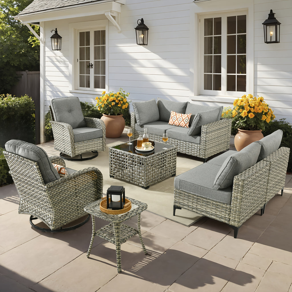 2 3 5 8 10pcs deep seat outdoor patio furniture set outside