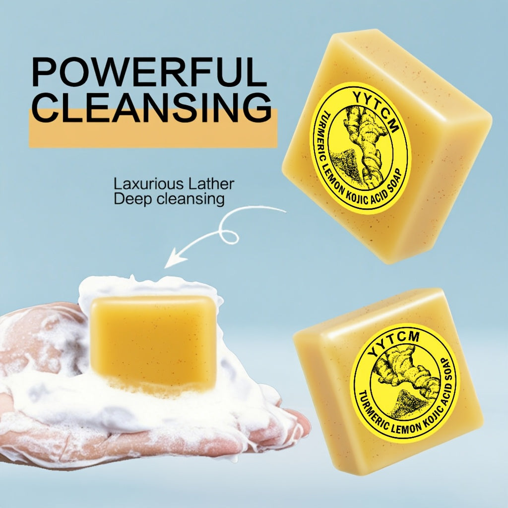 brightening exfoliating kojic acid turmeric lemon scrub bar