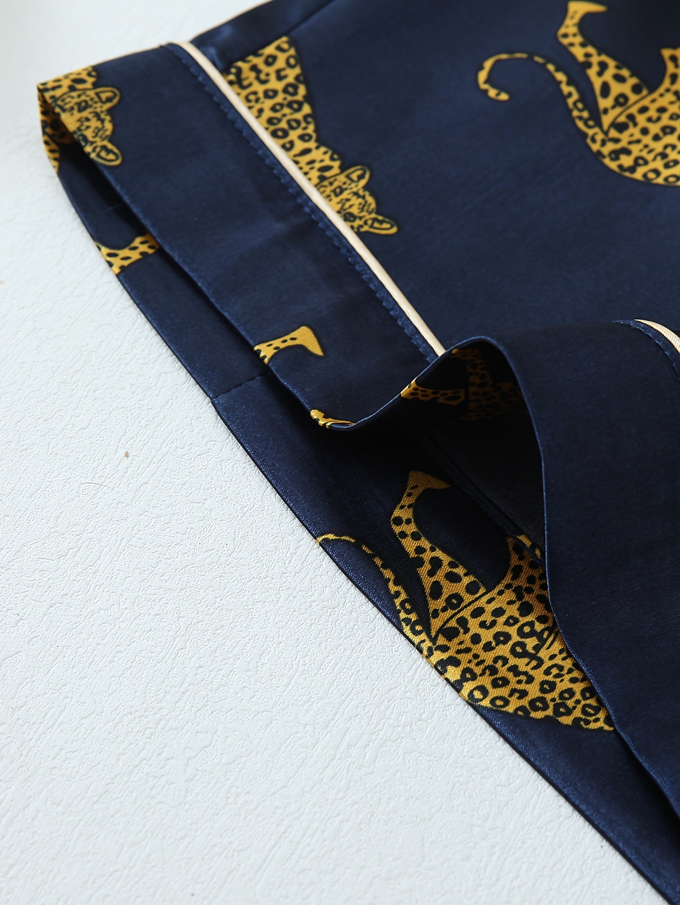 satin leopard print womens pajama set | temu Temu