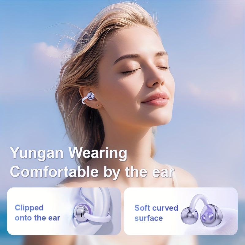 ear clip earbuds sports wireless earphones built in