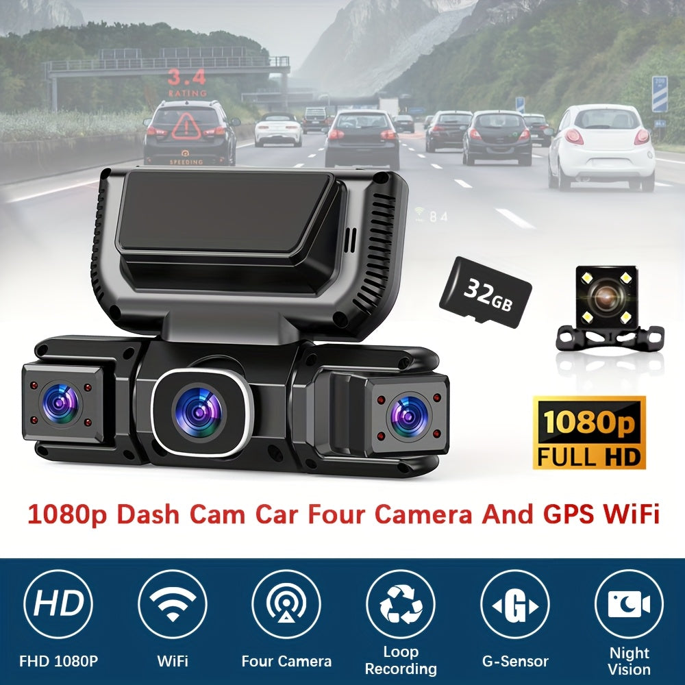 360 dash cam car 4 channel recording   3
