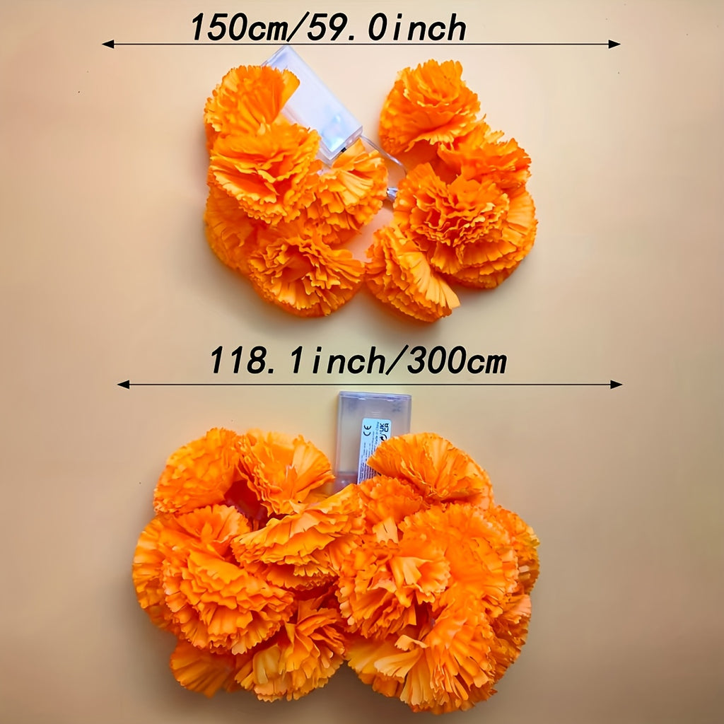 1 string orange marigold wreath string lights suitable