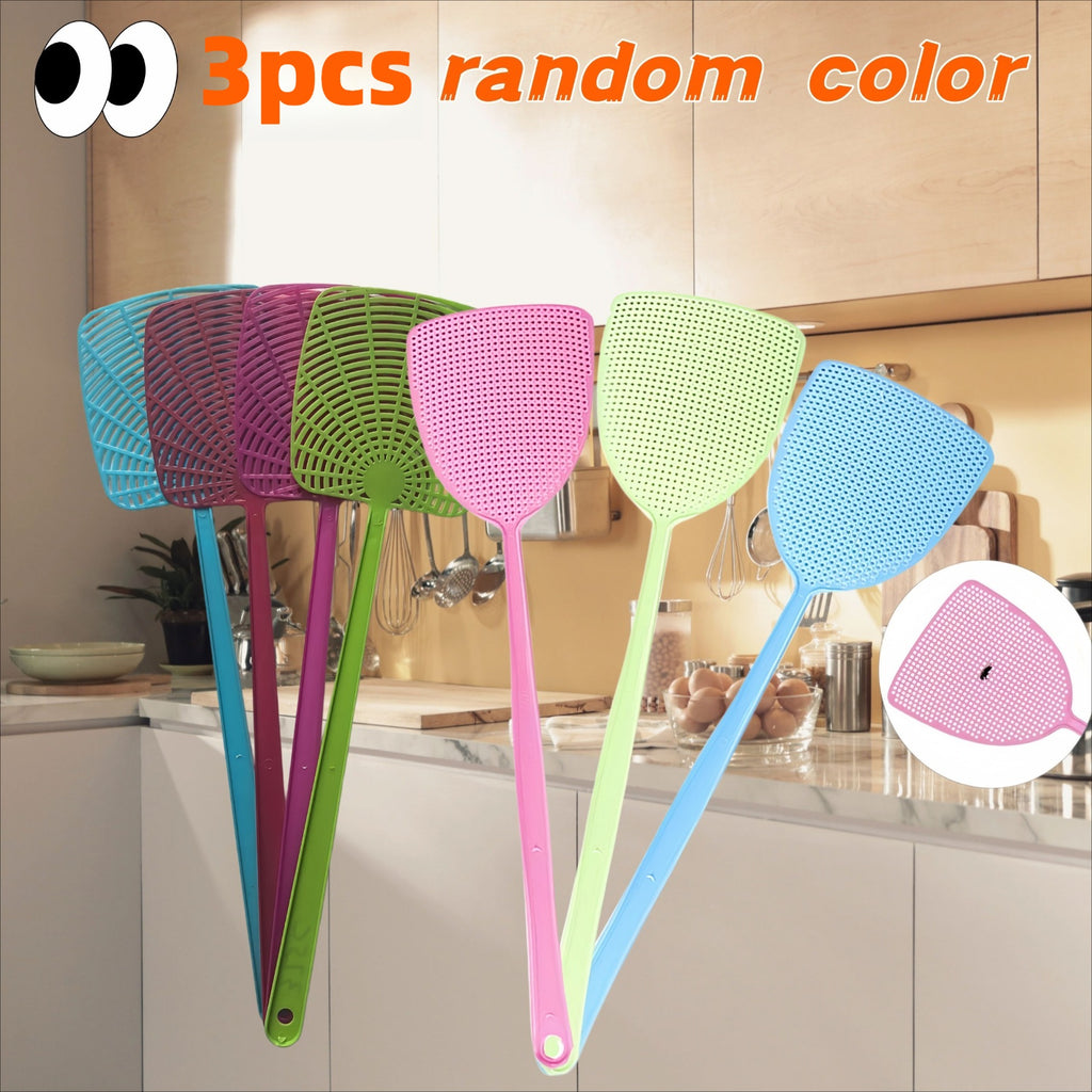 3pcs thickened colored heavy fly swatters random colors