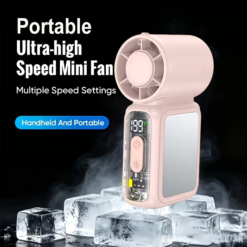 mini handheld fan 3600mah battery   motor portable