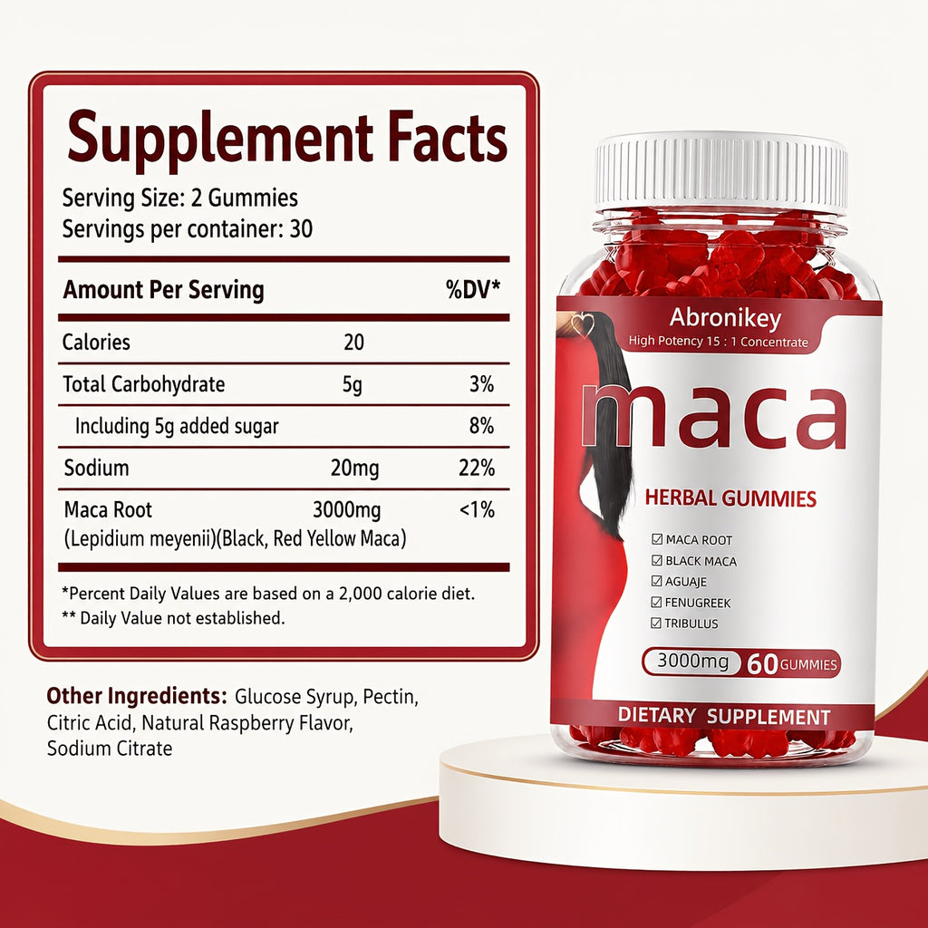 maca root gummies 3000mg supplement women