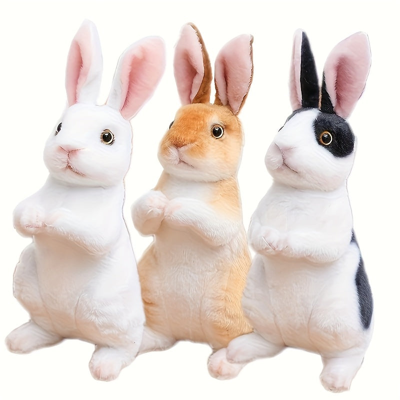 1pc rabbit plush toy white beige black cute bunny plush
