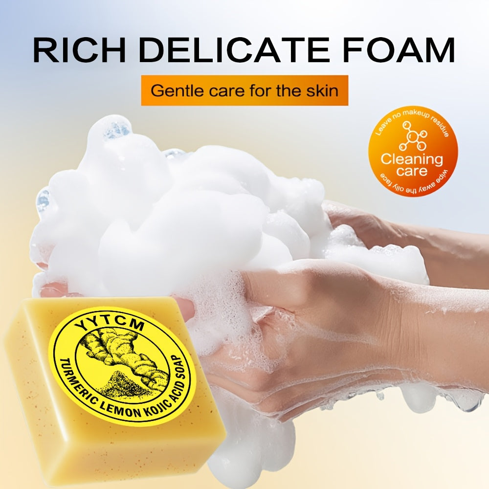 brightening exfoliating kojic acid turmeric lemon scrub bar