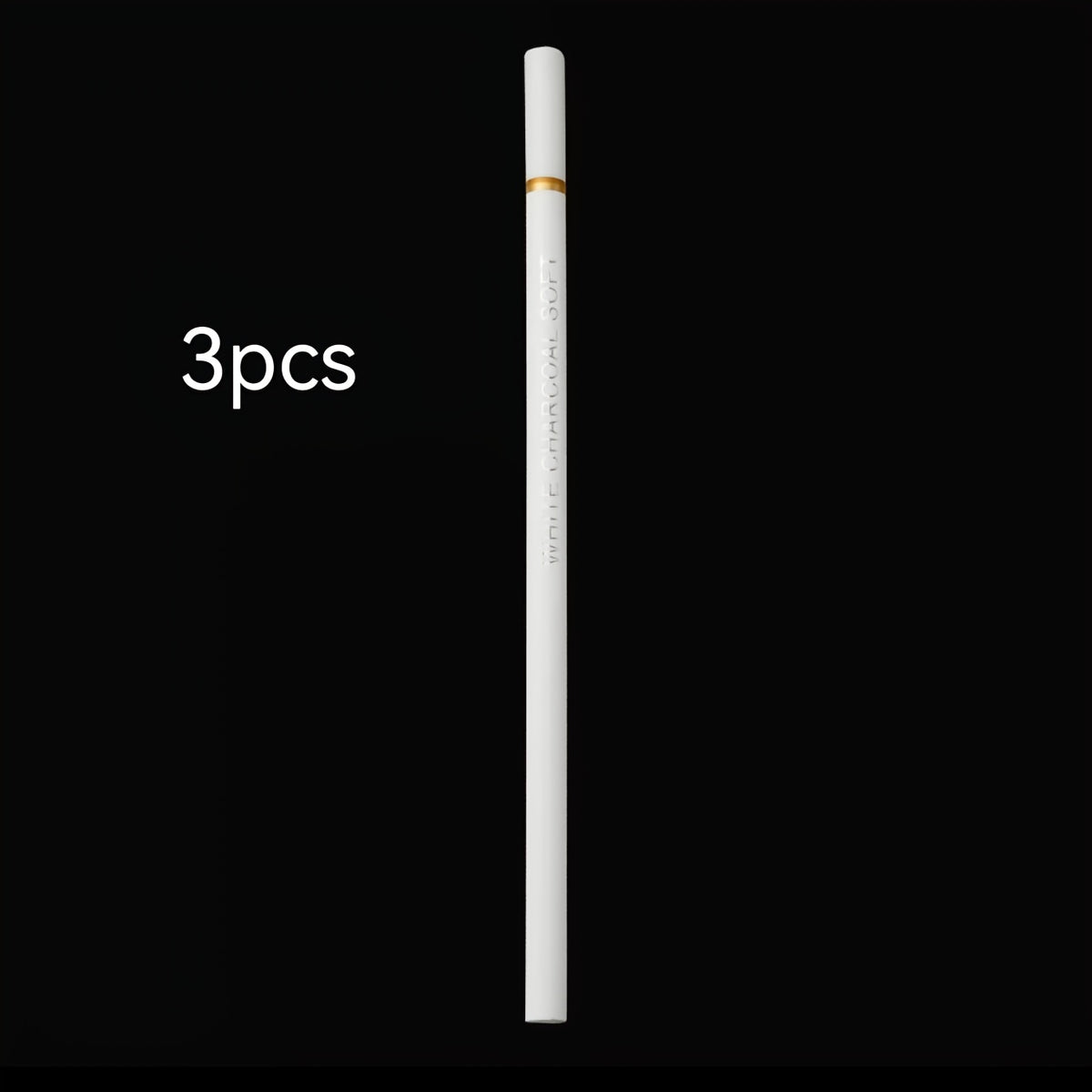 3pcs white charcoal pen highlighter soft