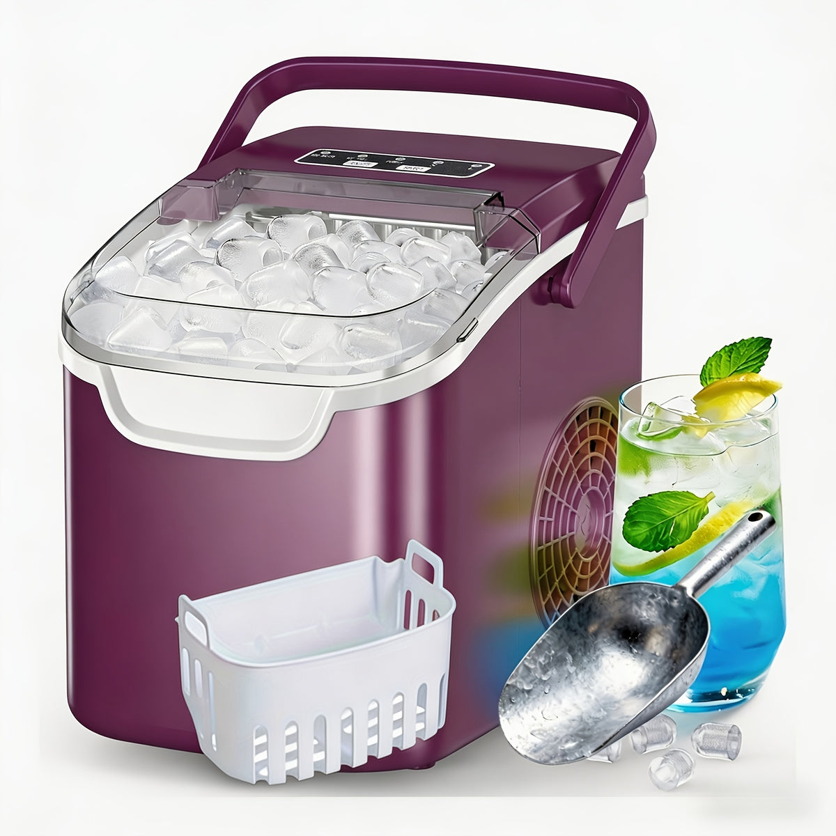 ice maker machine 8 ice cubes in 6   26lb day ice 2 sizes