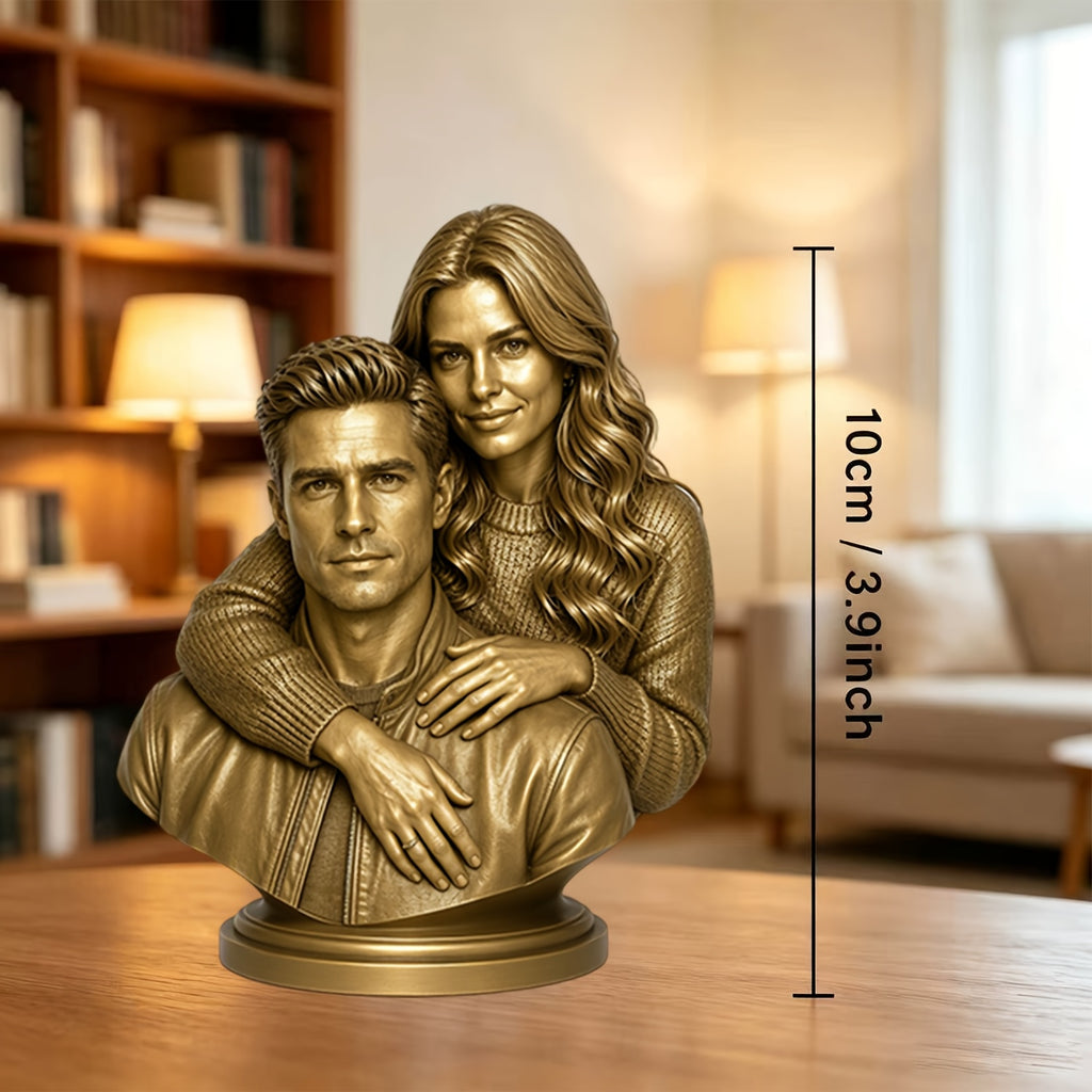 custom couple figurine 3d resin portrait statue name date