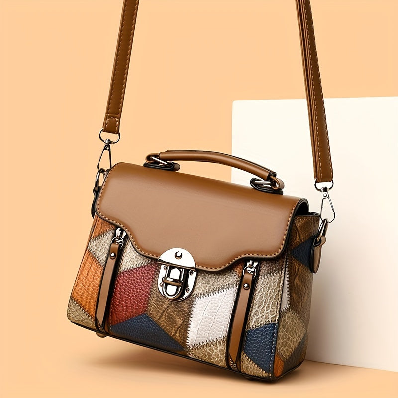 weidola wo retro rhombus geometric handbag adjustable