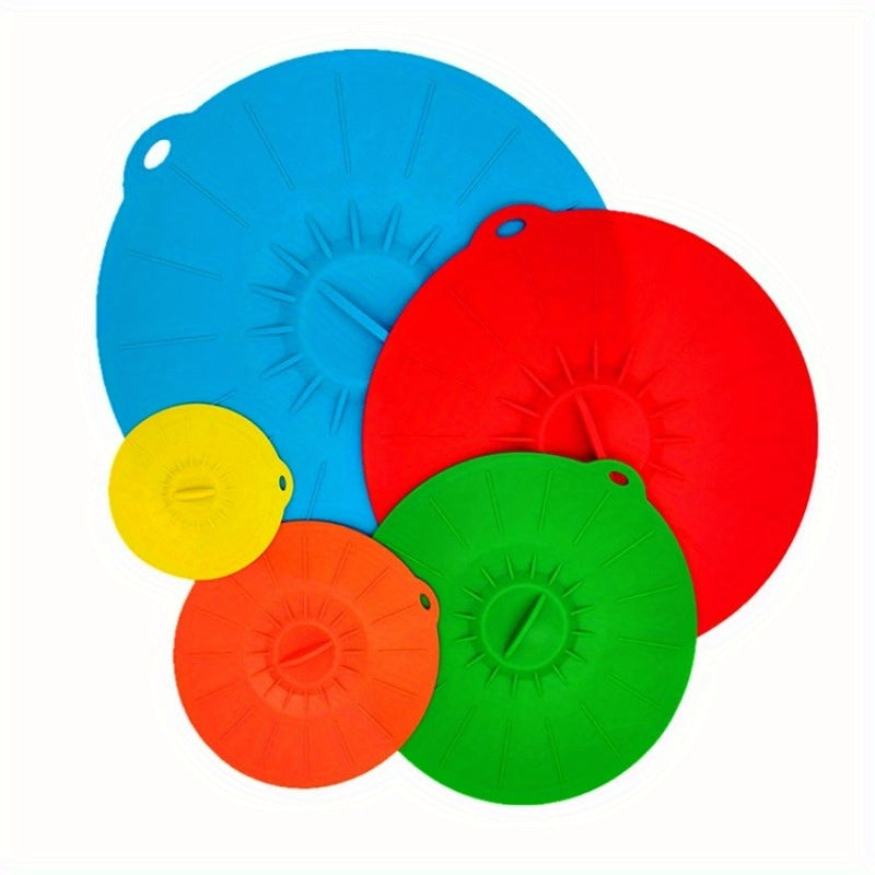 5pcs silicone bowl cover set heat resistant reusable fresh