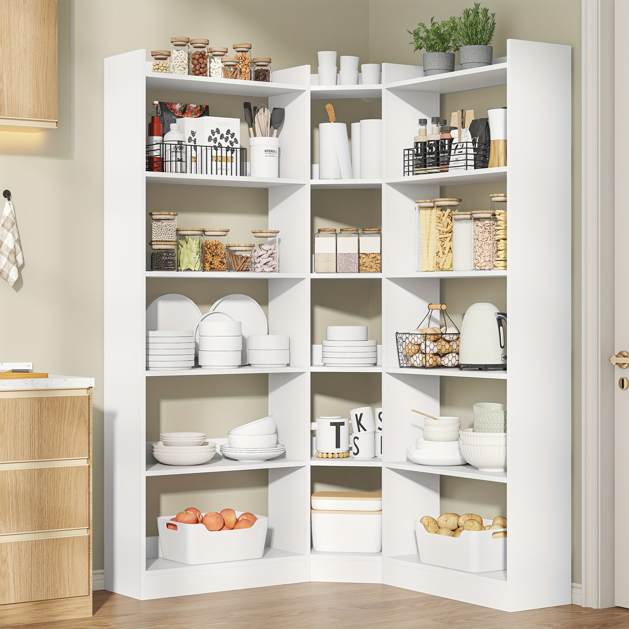 70 8 corner bookshelf bookcase 7 tiers l shaped bookshelf