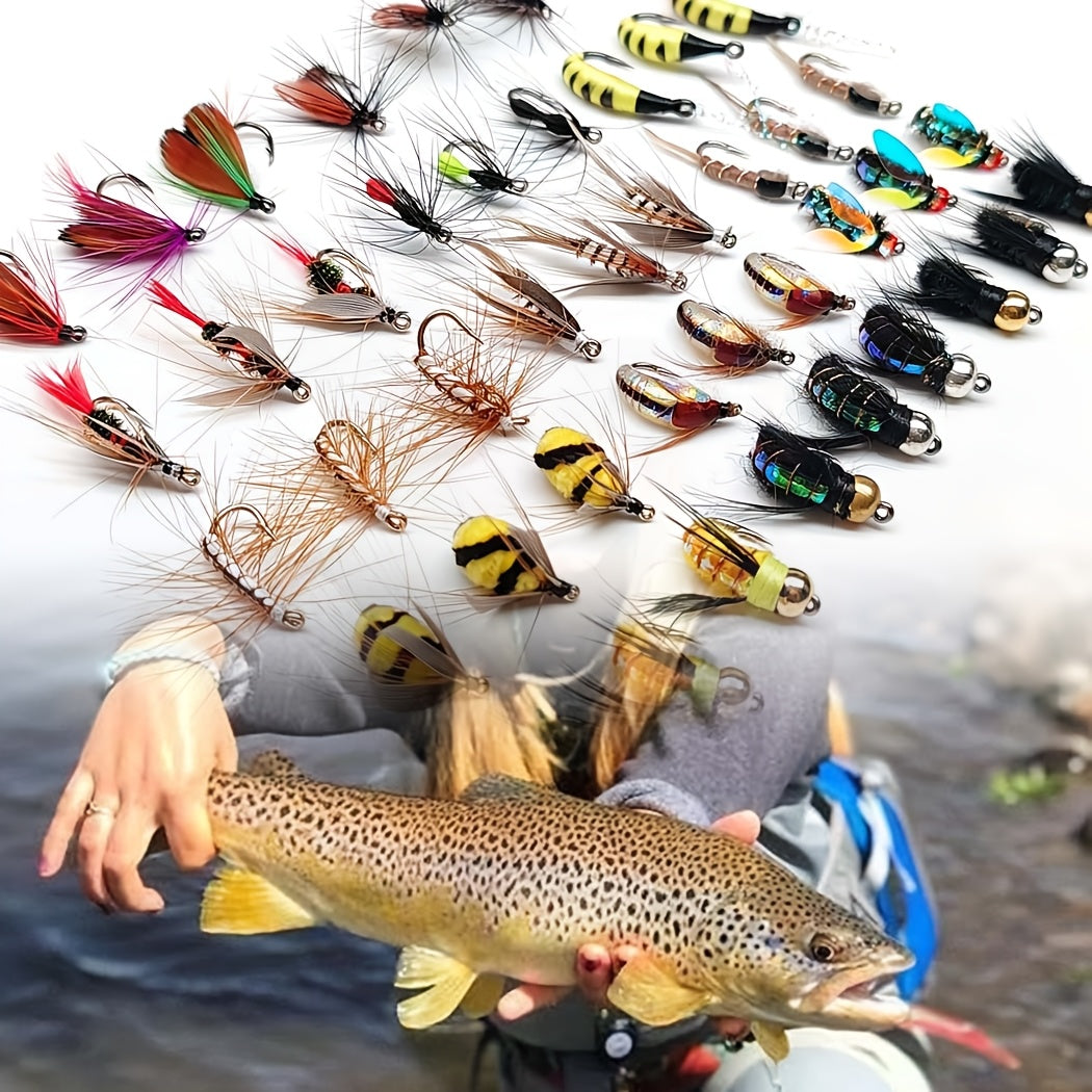fly fishing flies kit 3 boxes bundle total 140pcs flies dry