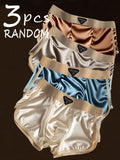 3 pairs random solid color fiber fabric mens briefs summer