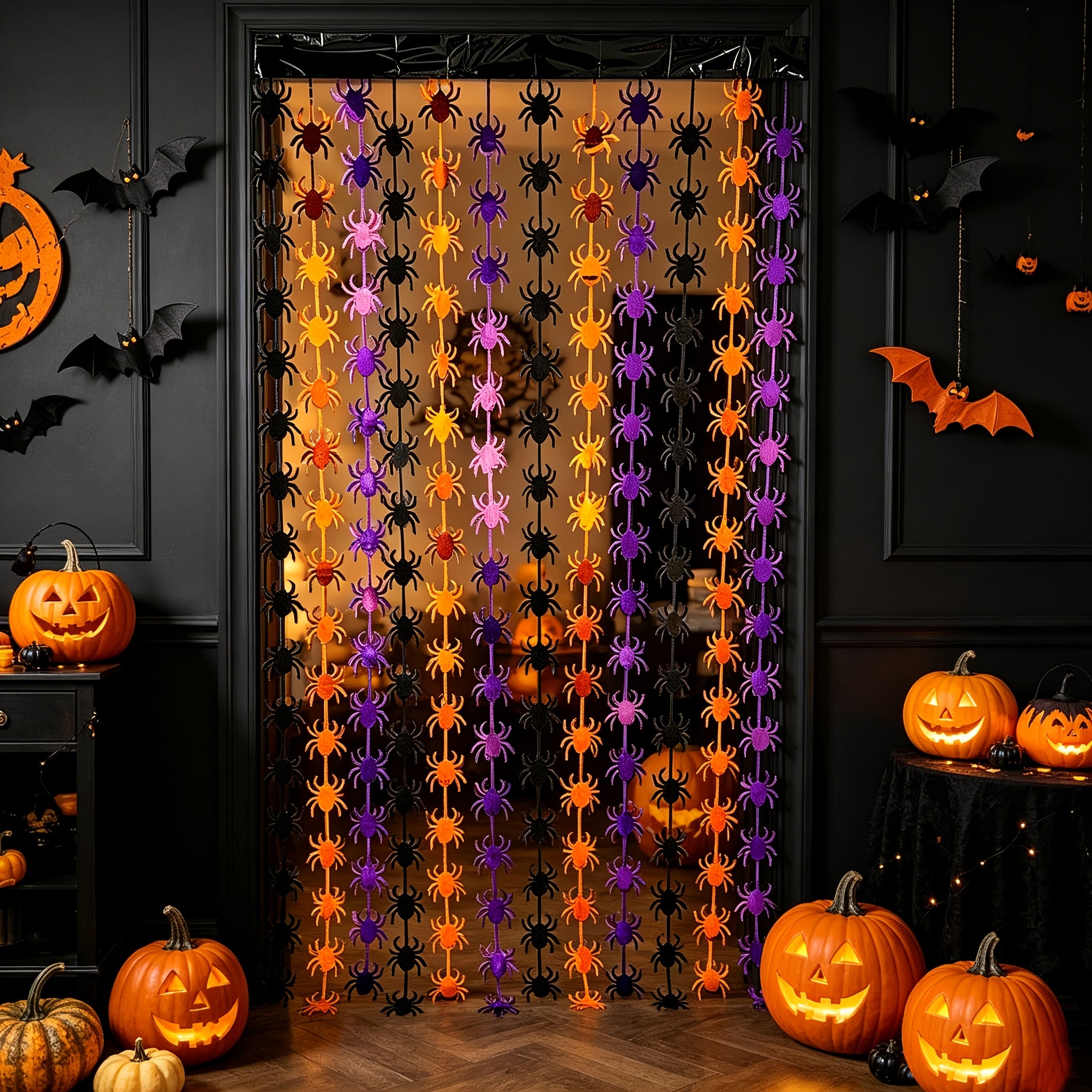 2pcs halloween pumpkin   rain background ribbon 1 2m