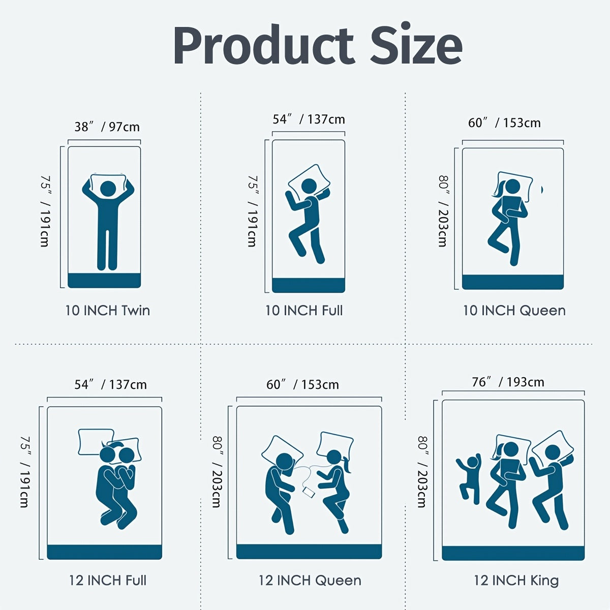 10 12 inch full queen size memory foam mattress