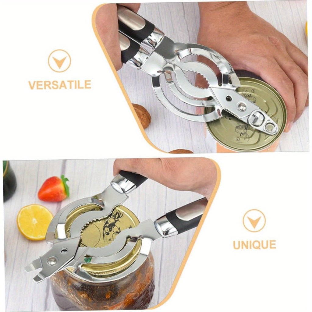 jar opener bottle opener black plastic handle ergonomic lid