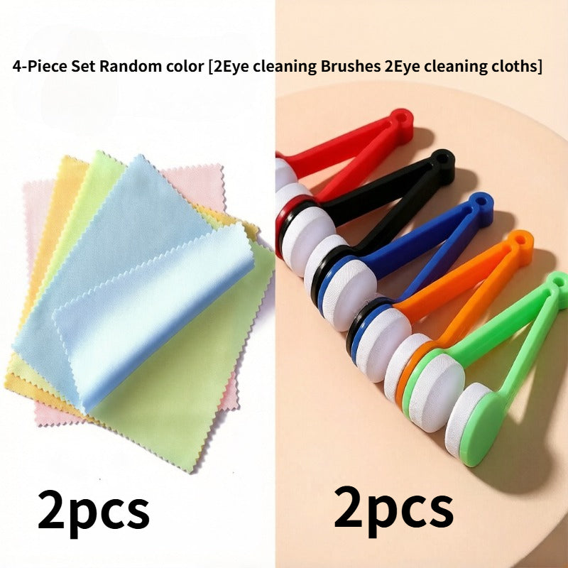 random color 4pcs glasses cleaning brush set 2 glasses